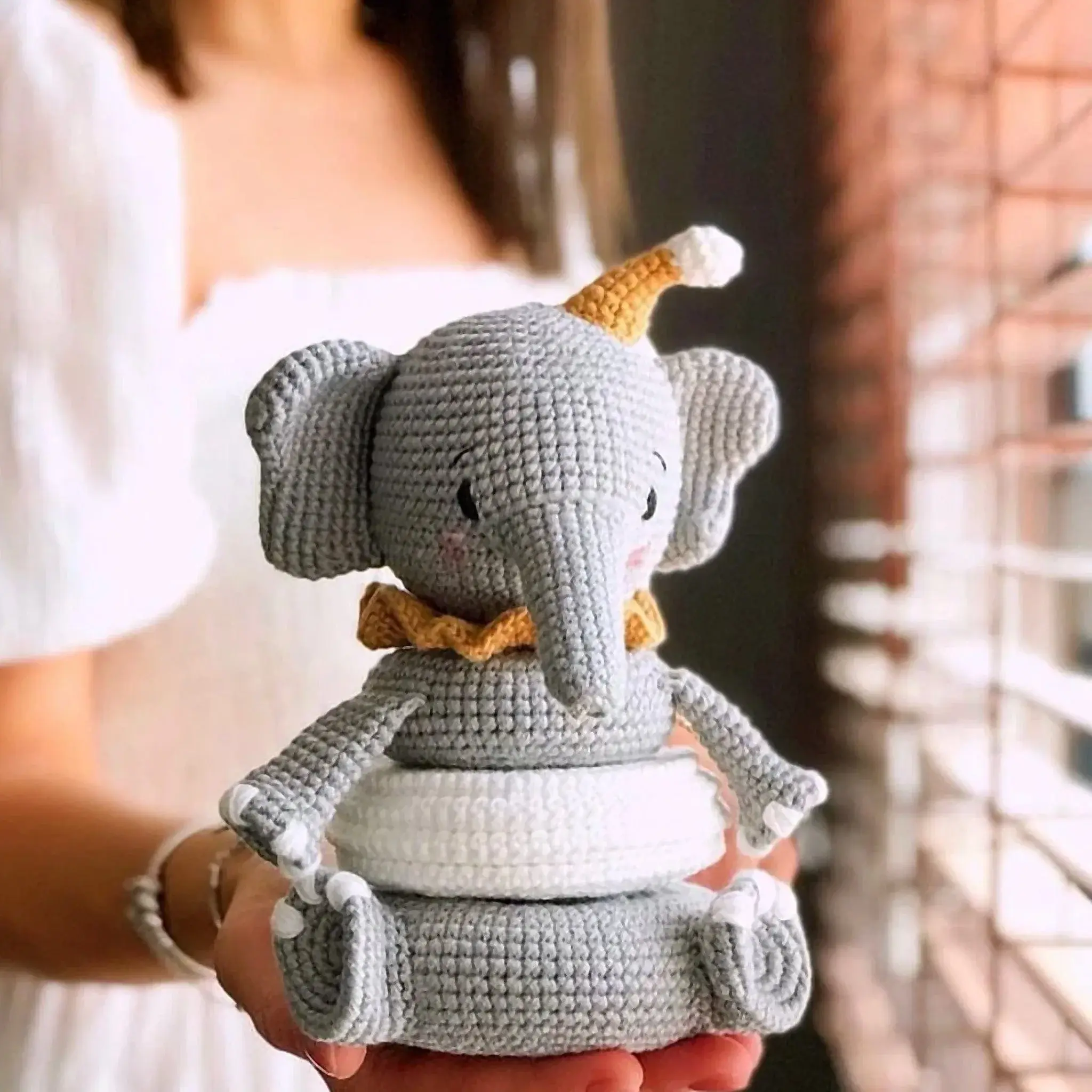 Amigurumi Fil Yapboz Oyuncak